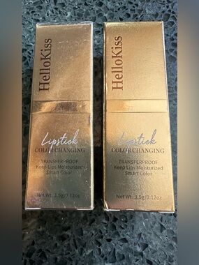 Hello Kiss Clear PH Activated Color Changing Moisturizing Lipstick New 2 boxes